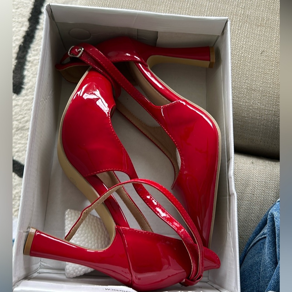 Red straps heels size 42-  from Shein